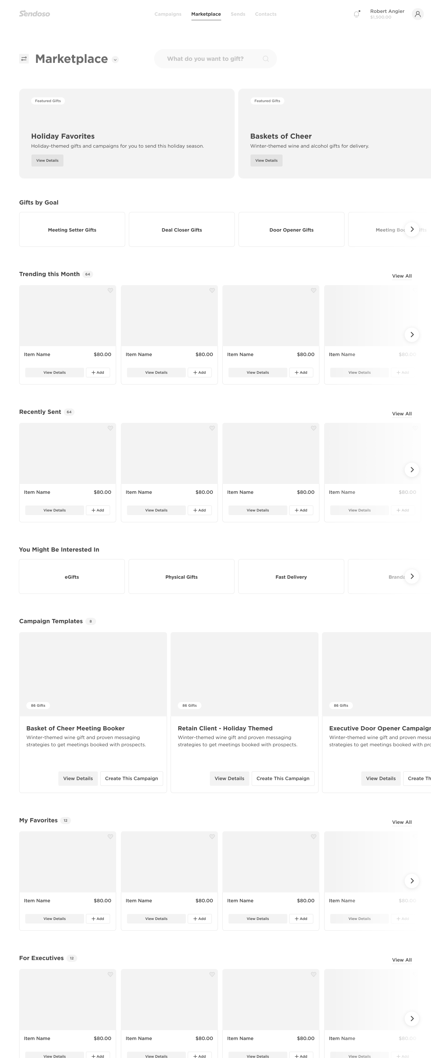 Marketplace browse and category UI