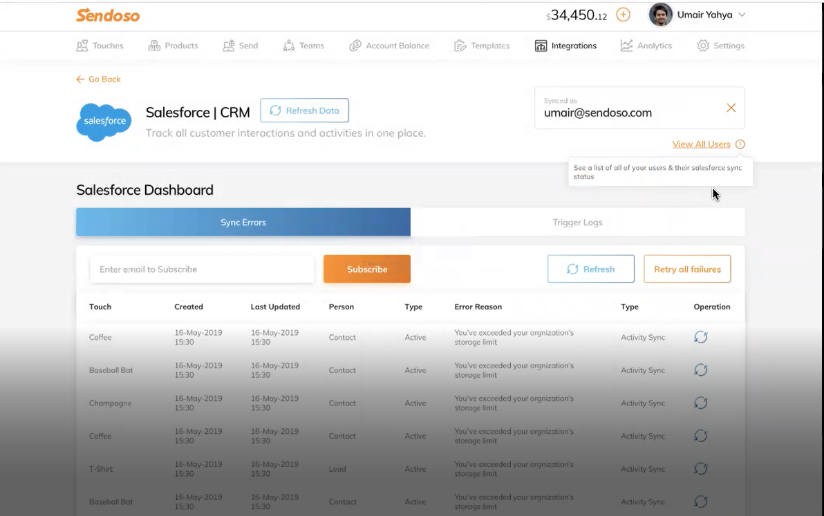 Sendoso role assignment wireframes